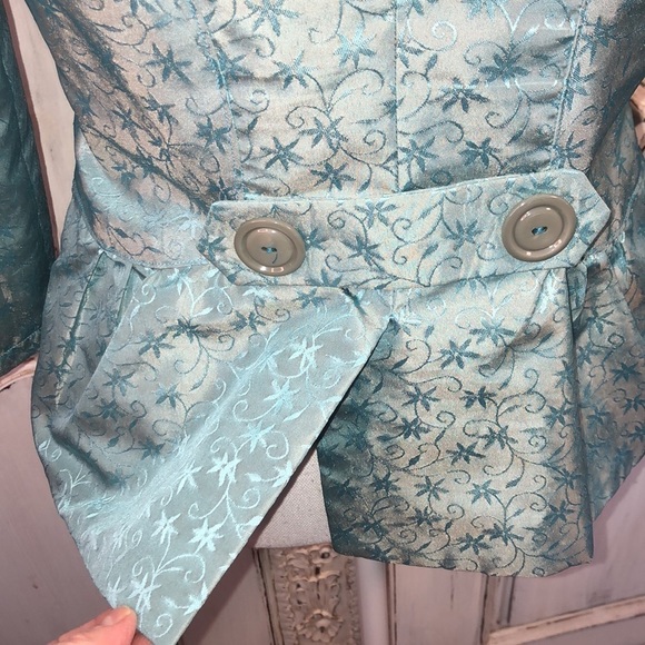 Bounding Cinderella Lightweight Aqua Blazer Jacket Size Small - Picture 8 of 10